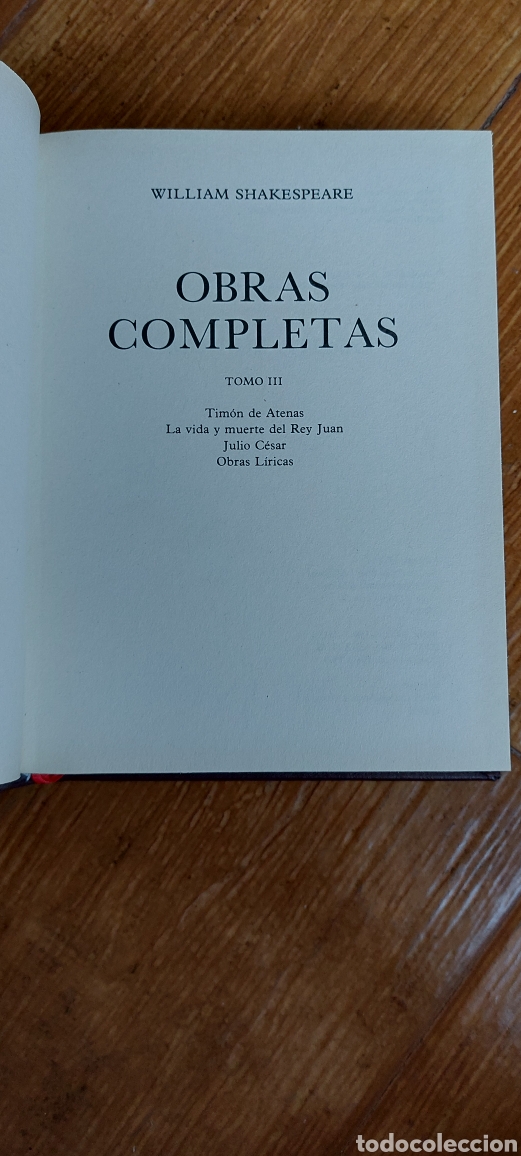 Libros: Libro William Shakespeare -Obras Completas- Tomo III - Foto 4