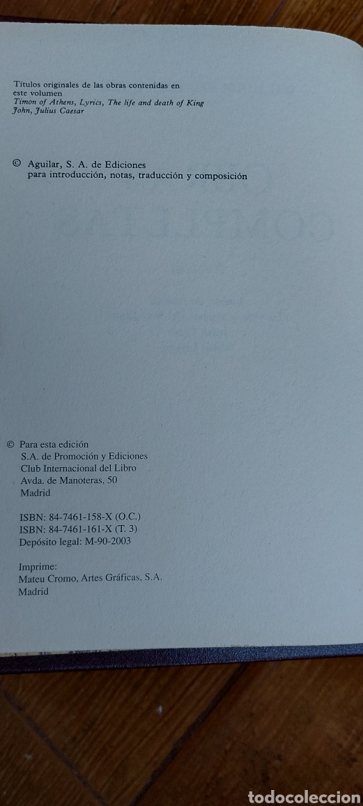 Libros: Libro William Shakespeare -Obras Completas- Tomo III - Foto 5