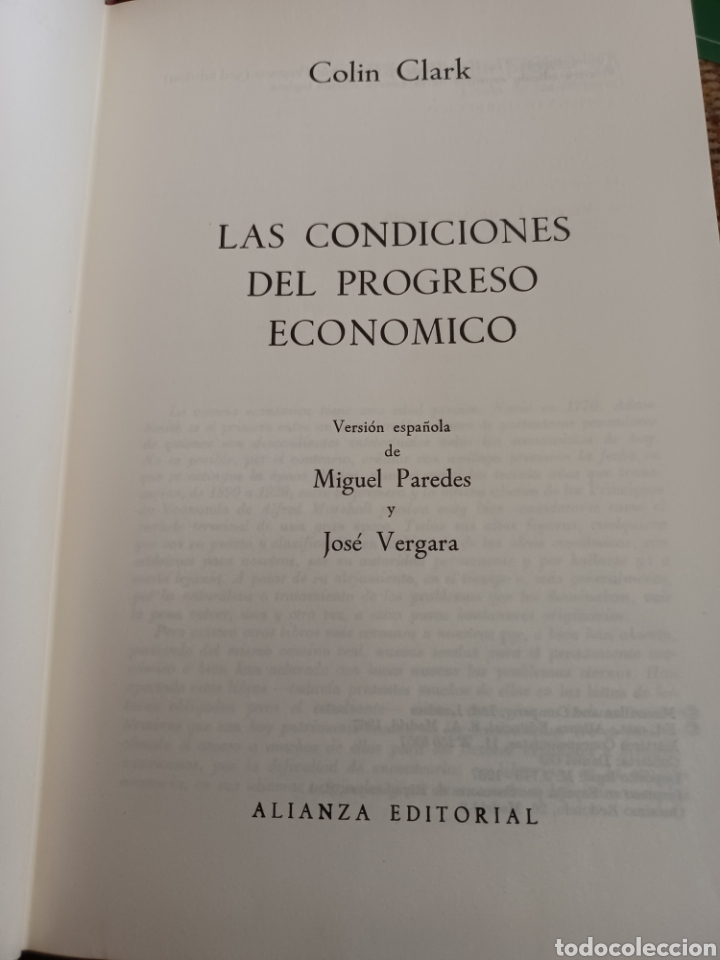 Libros: Barybook C17. Las condiciones del progreso econ&oacute;mico Colin Clark Alianza Editorial - Foto 6