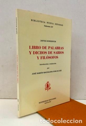 Livros em segunda m&atilde;o: Libro de palabras y dichos de sabios y fil&oacute;sofos - Bonseyor, Jafuda. Introducci&oacute;n y traducci&oacute;n Magda