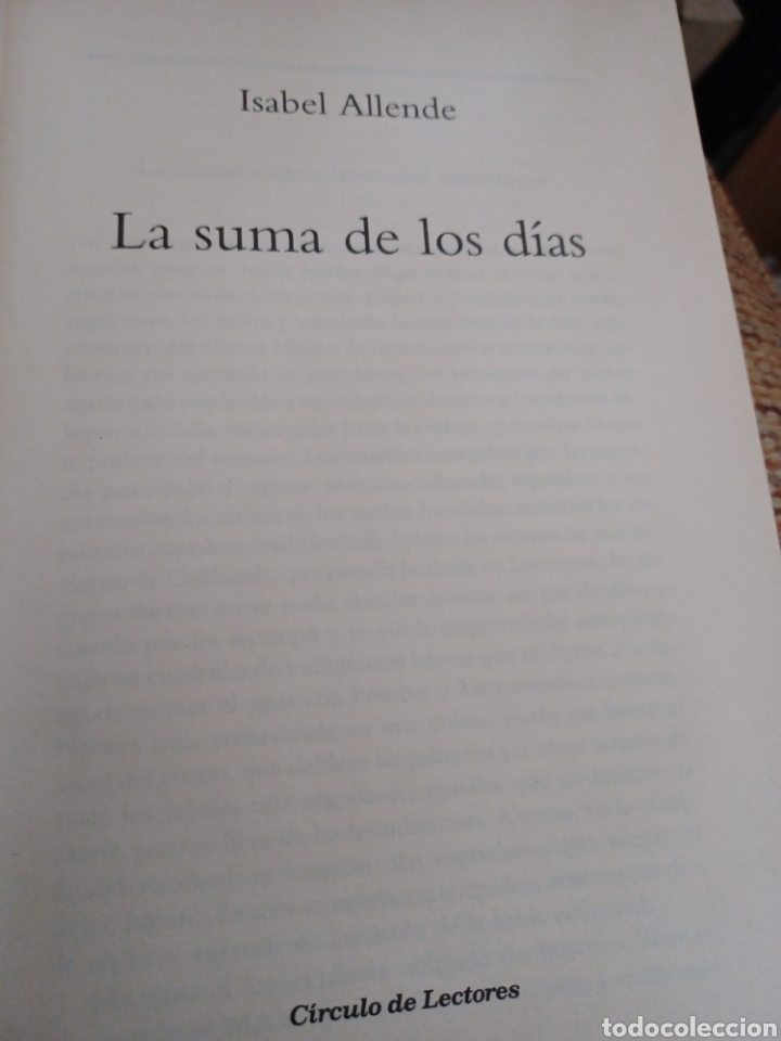 Libros: Barybook 109. La suma de los d&iacute;as de Isabel Allende C&iacute;rculo de Lectores - Foto 4