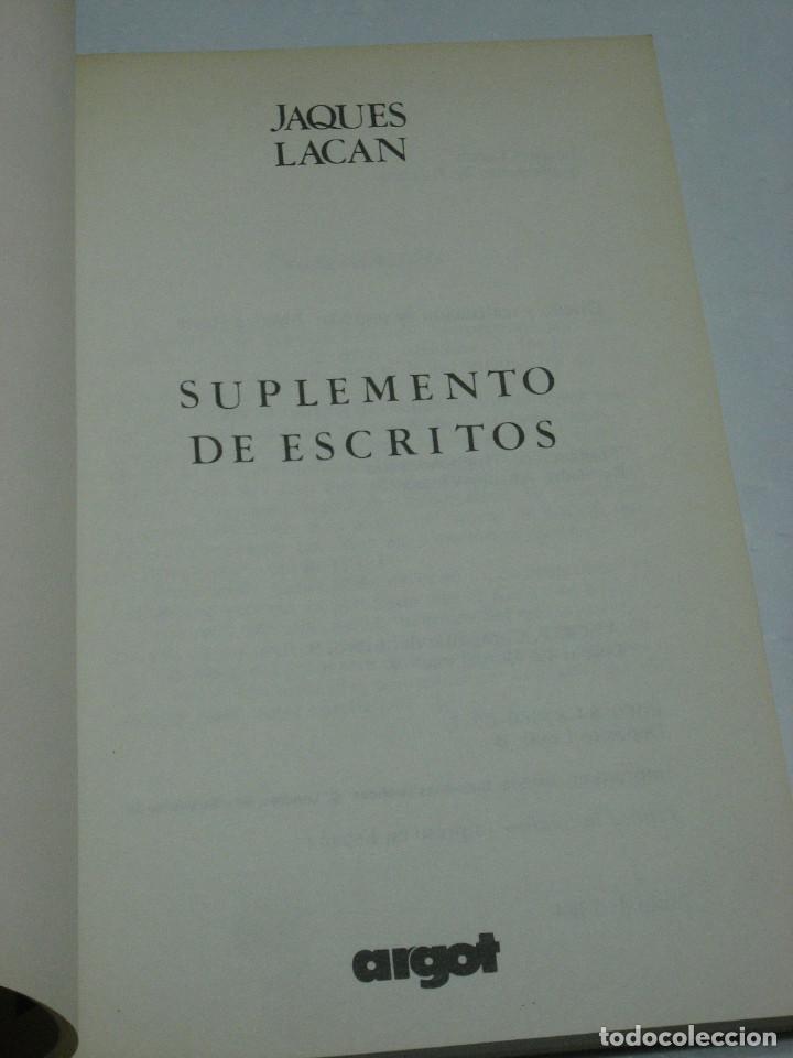 Libros: SUPLEMENTO DE ESCRITOS - Jacques Lacan - Foto 2