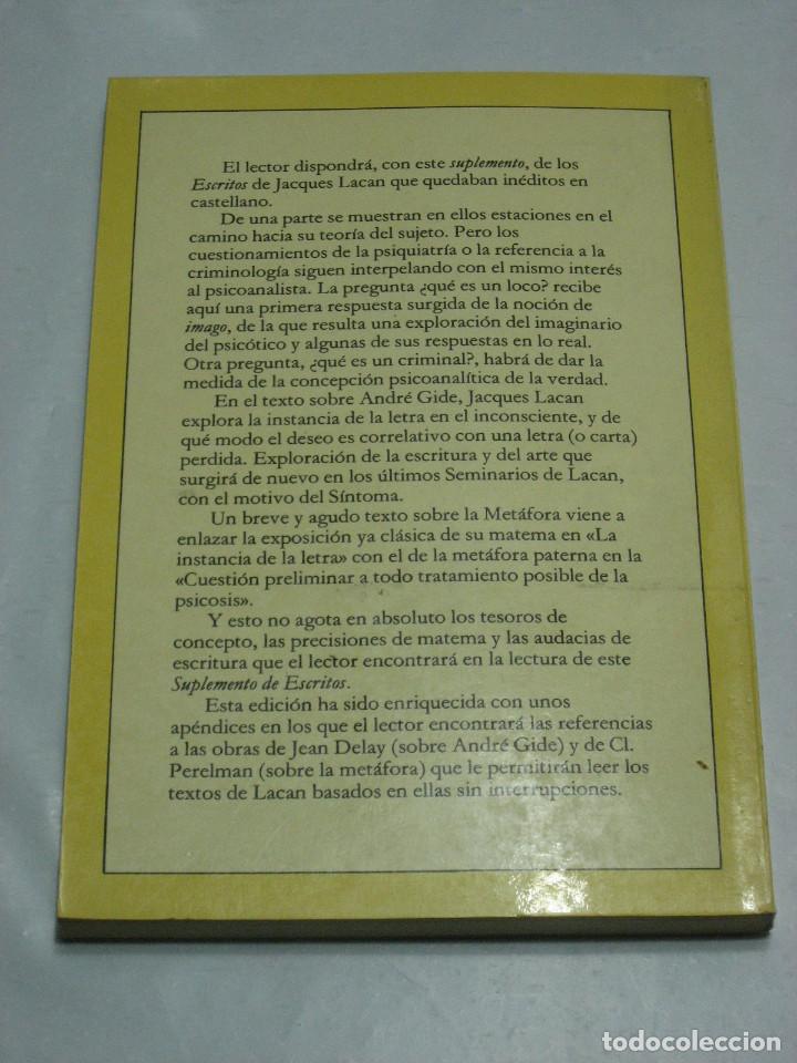 Libros: SUPLEMENTO DE ESCRITOS - Jacques Lacan - Foto 3
