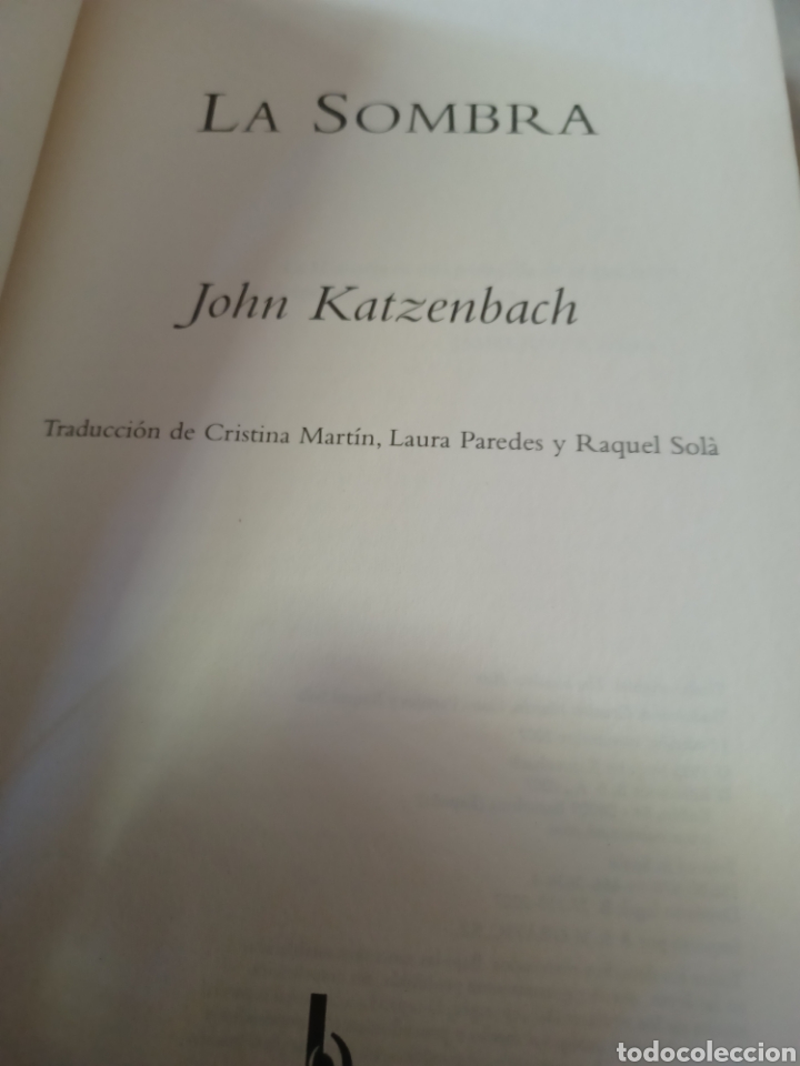 Libros: Barybook C19 La sombra John katzenbach Ediciones B la trama - Foto 4