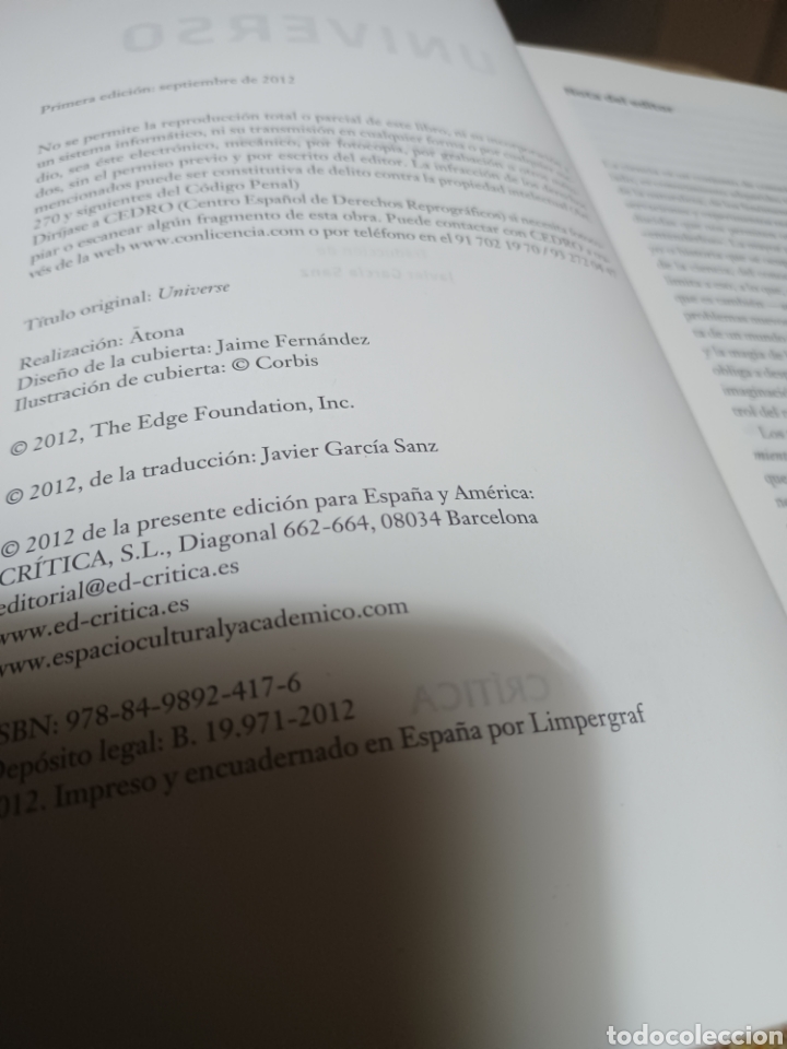 Libros: Barybook C19. Universo john brockmann Cr&iacute;tica .Barbour,, Davies, - Foto 6