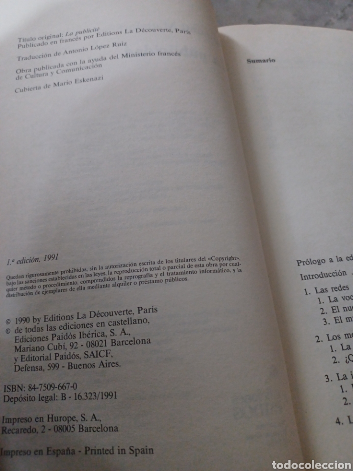 Libros: Barybook C19. La publicidad mattelart Paidos - Foto 4