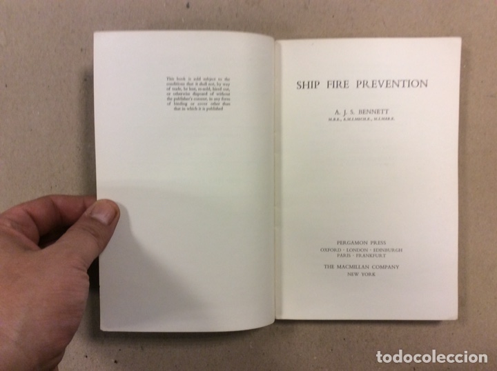 Libros: SHIP FIRE PREVENTION. A.J.S. BENNETT. PERGAMON PRESS 1964. EN INGL&Eacute;S. - Foto 2
