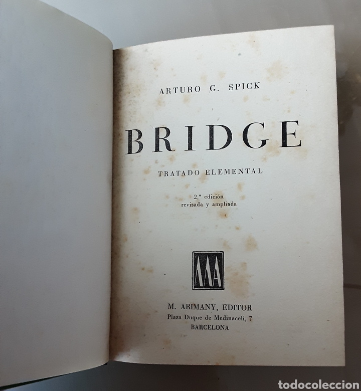 Libros: BRIDGE TRATADO ELEMENTAL. ARTURO G. SPICK - Foto 3