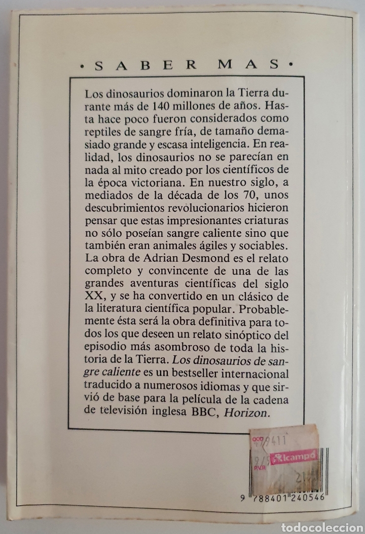 Libros: Los dinosaurios de sangre caliente Adri&aacute;n Desmond - Foto 2