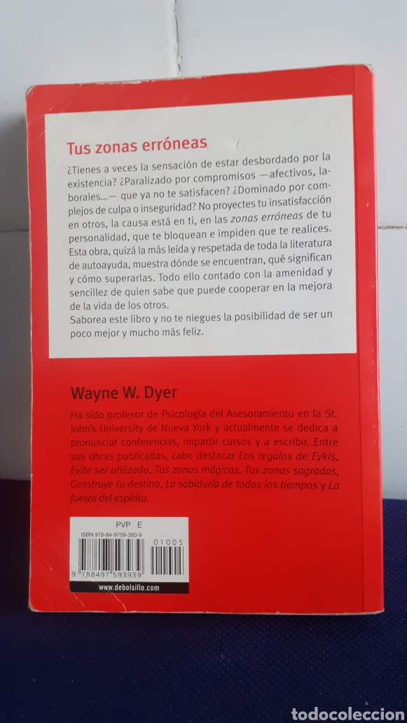Libros: TUS ZONAS ERRONEAS, WAYNE W. DYER, ESTADO ACEPTABLE - Foto 3