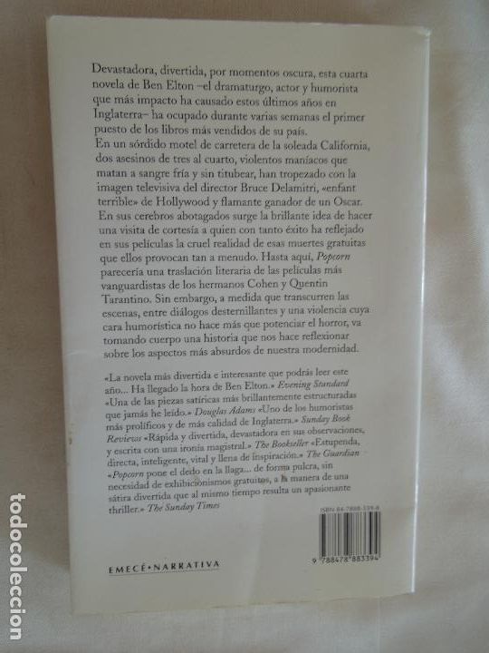Libros: POPCORN - BEN ELTON - EMEC&Eacute; EDICIONES 1&ordf; EDICI&Oacute;N 1997. - Foto 3