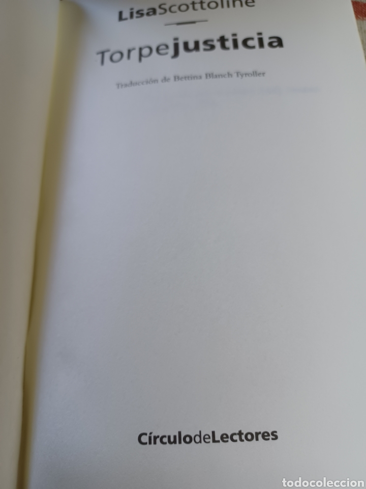 Libros: Barybook C23. Torpe justicia Lisa Scottoline C&iacute;rculo de Lectores - Foto 5