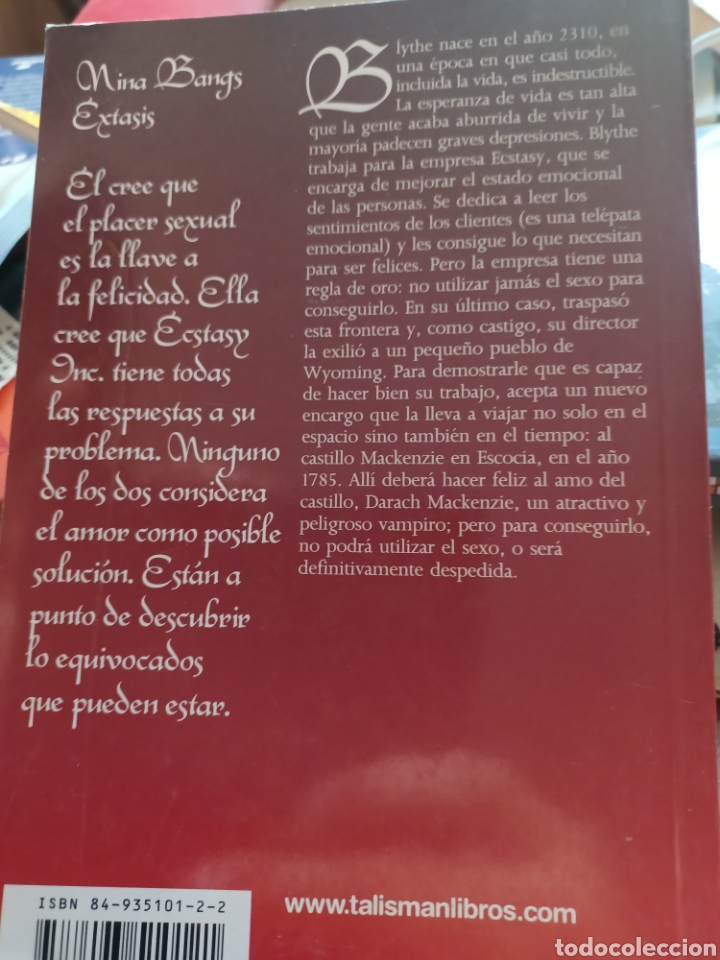 Libros: Barybook C87. &Eacute;xtasis Nina Bangs edita talism&aacute;n - Foto 2