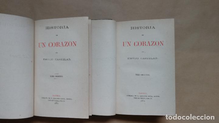 Libros: Historia de un coraz&oacute;n. 2 tomos. - Emilio Castelar. - Foto 1