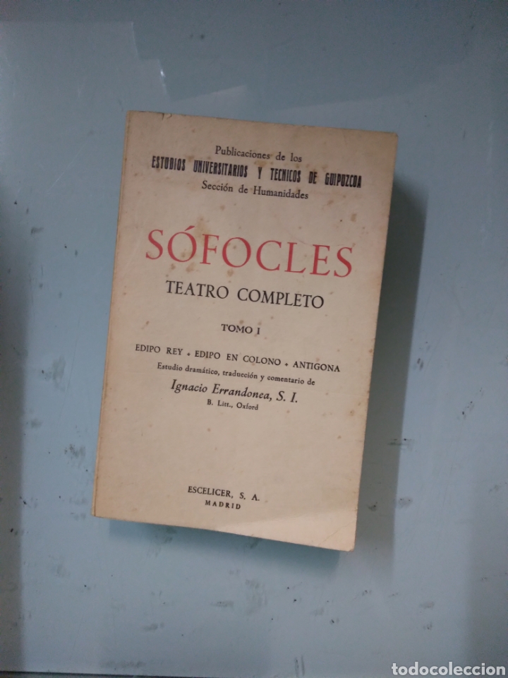 Libros: Sofocles, Teatro.completo, tomo I, Escelicer - Foto 1