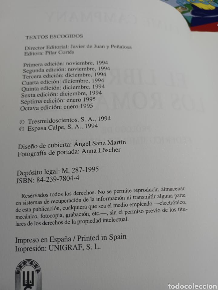 Libros: Barybook C20. El libro de los romances jaime Capmany Espasa Calpe - Foto 4