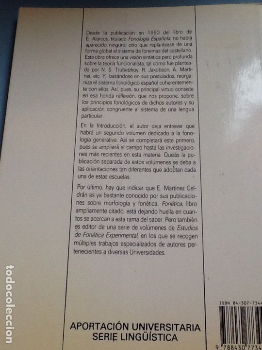 Libros: Fonologia General y espa&ntilde;ola .E. Martinez Celdran . Teide . - Foto 2