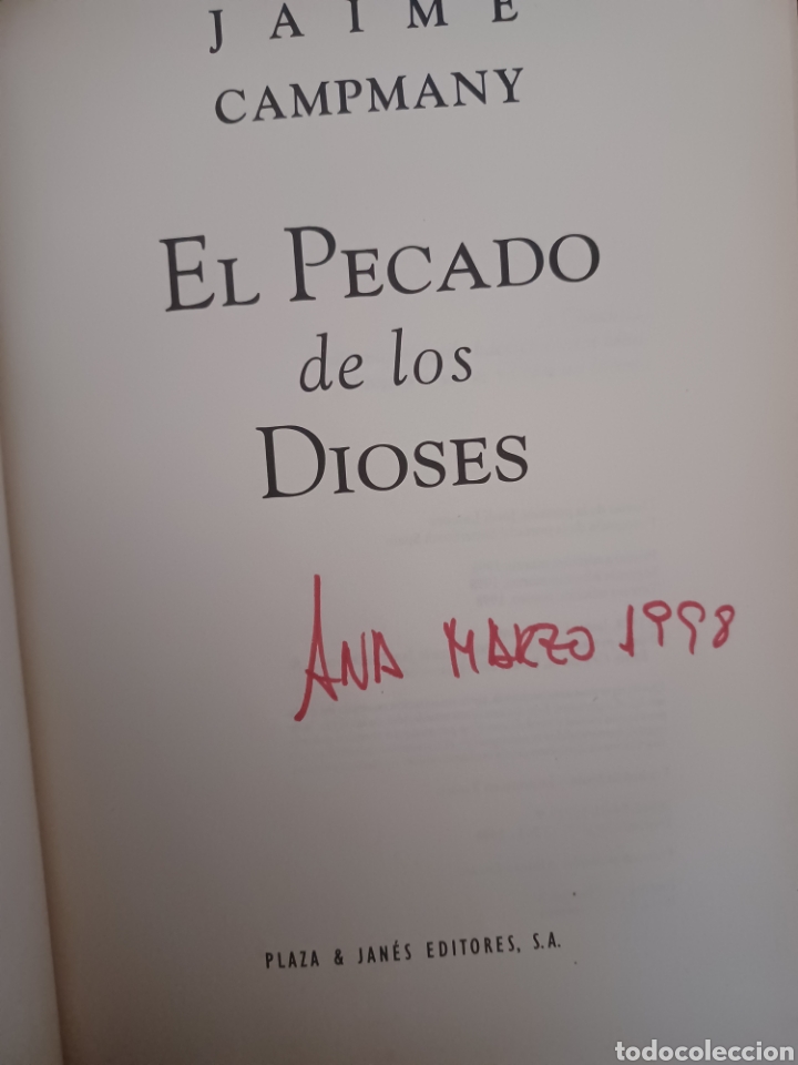 Libros: Barybook C23. . . . El pecado de los dioses Jaime Capmany plaza y Janes - Foto 3