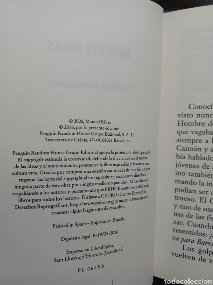 Libros: Barybook C26. La mano del emigrante Manuel Rivas de bolsillo - Foto 4