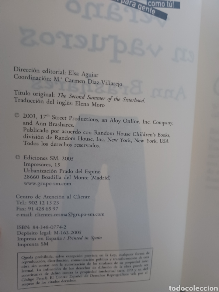 Libros: Barybook C27. Segundo verano en vaqueros Ann brashares - Foto 4