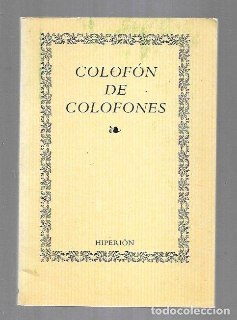Libros: COLOFON DE COLOFONES - VARIOS - Foto 1