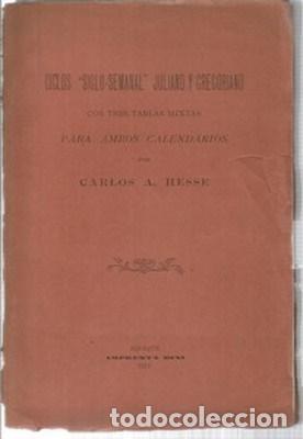 Libros: Ciclos siglo-semanal Juliano y Gregoriano con tres tablas mixtas para ambos calendarios - HESSE, CAR