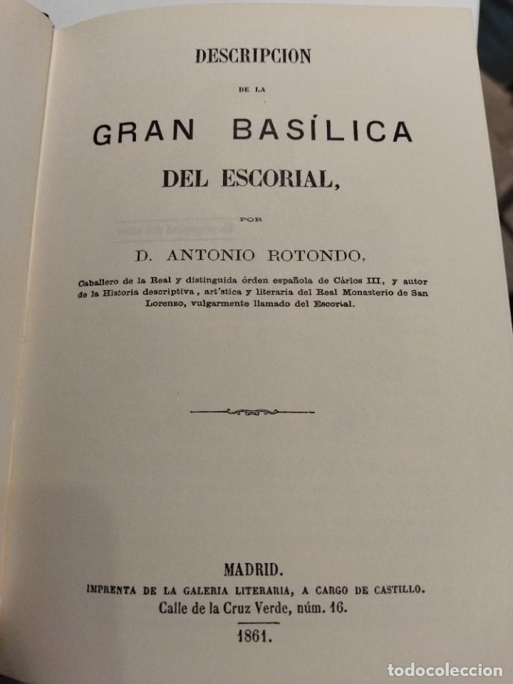 Libros: DESCRIPCION DE LA GRAN BASILICA DEL ESCORIAL - ROTONDO , D. ANTONIO - Foto 2