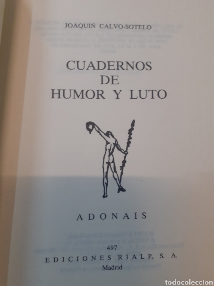Libros: CUADERNOS DE HUMOR Y LUTO - CALVO SOTELO,Joaquin - Foto 2