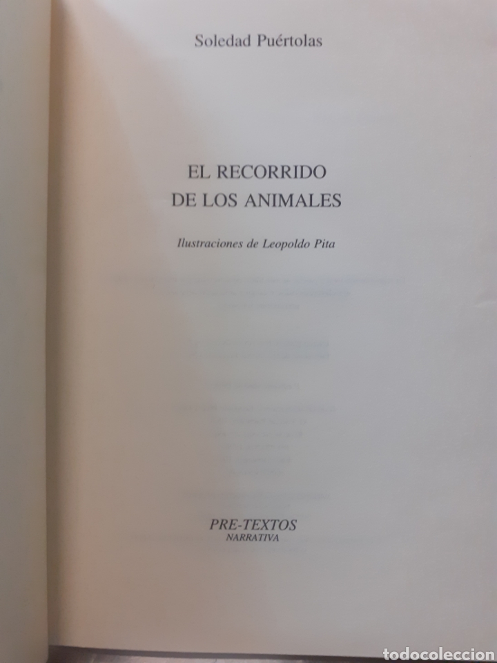 Libros: EL RECORRIDO DE LOS ANIMALES. 1&ordf; Edici&oacute;n - PUERTOLAS,Soledad - Foto 3