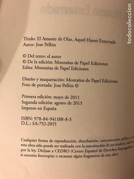 Libros: El amante de olas. Aquel hueso enterrado. Jos&eacute; Pell&oacute;n - Foto 3