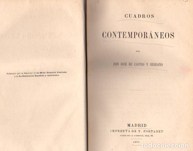 Libros: Cuadros contempor&aacute;neos - Castro y Serrano, Jos&eacute; de - Foto 1