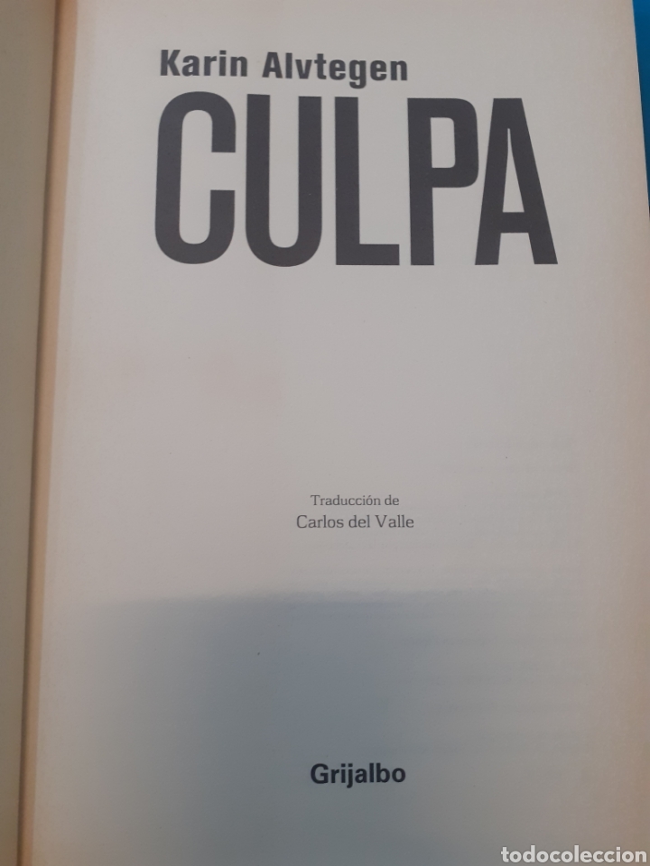 Libros: CULPA - ALVTEGEN,Karin - Foto 3