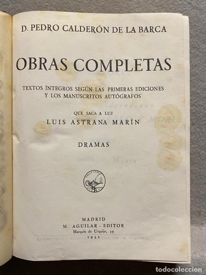Libros: OBRAS COMPLETAS. Dramas. - CALDERON DE LA BARCA, PEDRO D. - Foto 2