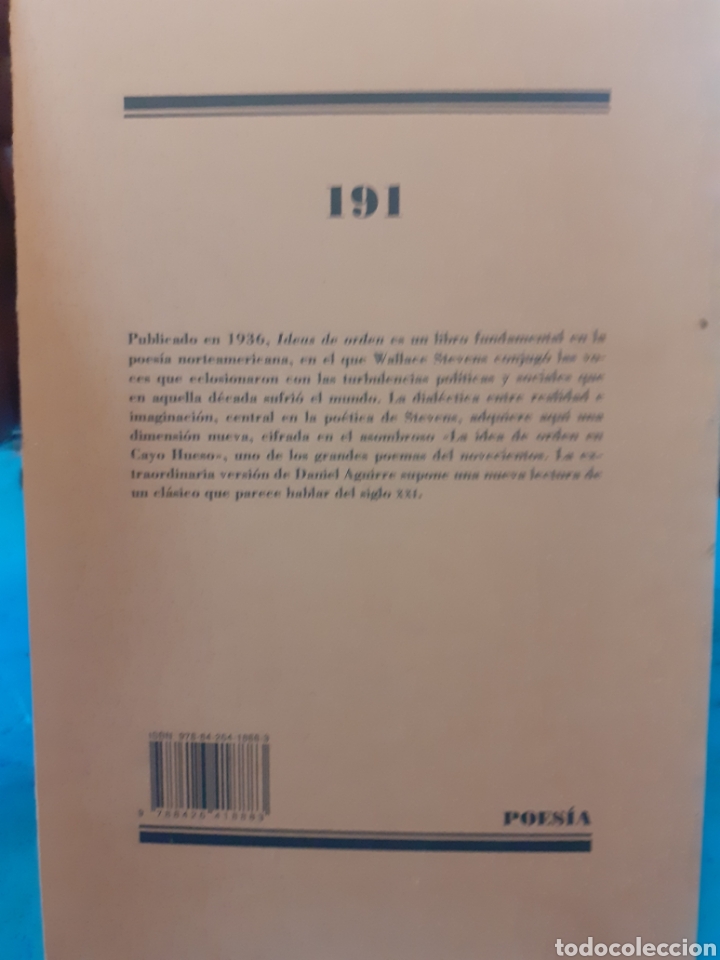 Libros: IDEAS DE ORDEN. 1&ordf; Edici&oacute;n - STEVENS,Wallace - Foto 2