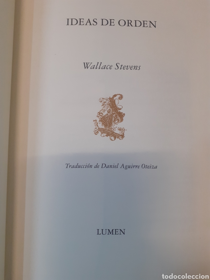 Libros: IDEAS DE ORDEN. 1&ordf; Edici&oacute;n - STEVENS,Wallace - Foto 3