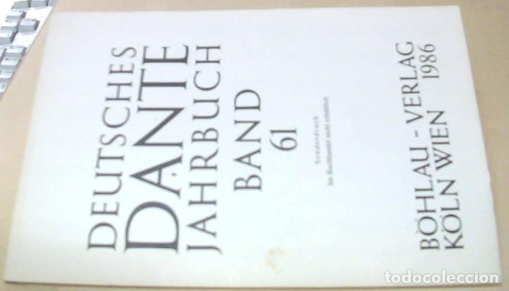 Libros: Quevedo und Dante. Deutsches Dante Jahrbuch. Band 61. Separata. Con dedicatoria aut&oacute;grafa - NOLTING