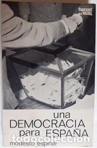 Libros: Una democracia para Espa&ntilde;a - Modesto Espinar - Foto 1