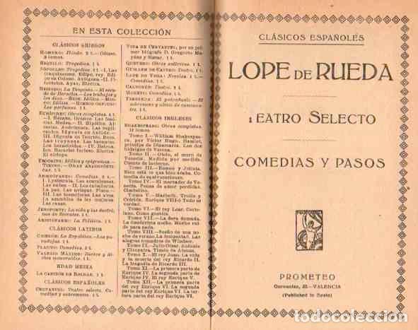 Libros: Teatro Selecto. Comedias y pasos - Rueda, L&oacute;pe de - Foto 1