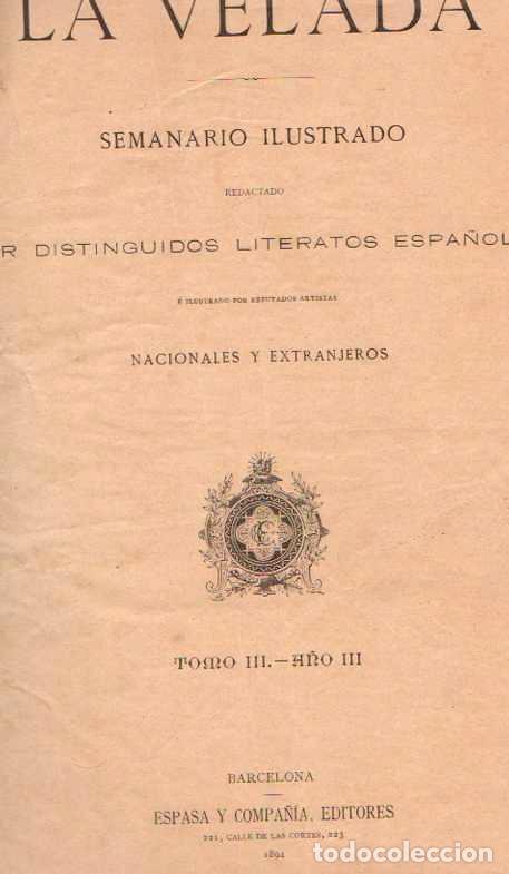 Libros: La Velada. - NO CONSTA AUTOR - Foto 1