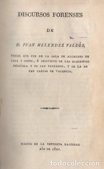Libros: Discursos forenses - Melendez Vald&eacute;s, D. Juan - Foto 1