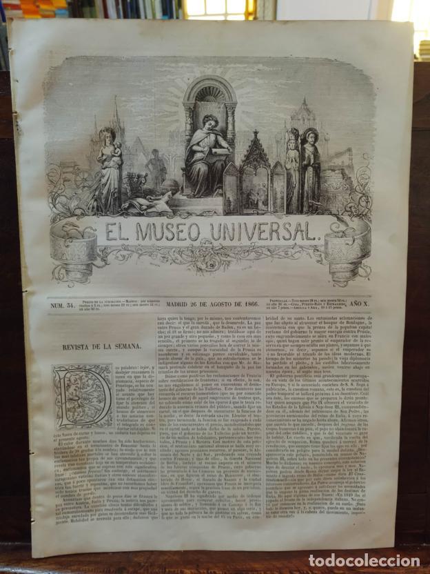 Libros: El museo universal N&ordm;34. 26 de Agosto de 1866 - Foto 1