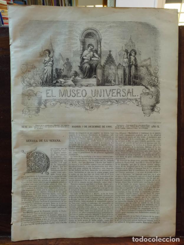 Libros: El museo universal N&ordm;49. 9 de Diciembre de 1866 - Foto 1