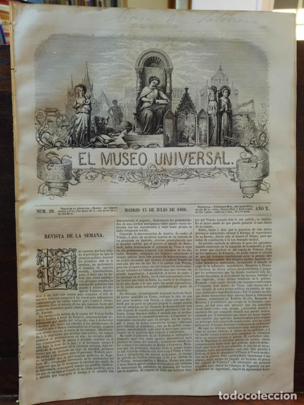 Libros: El museo universal N&ordm;28. 15 de Julio de 1866 - Foto 1