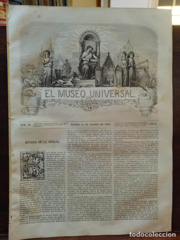Libros: El museo universal N&ordm;33. 19 de Agosto de 1866 - Foto 1
