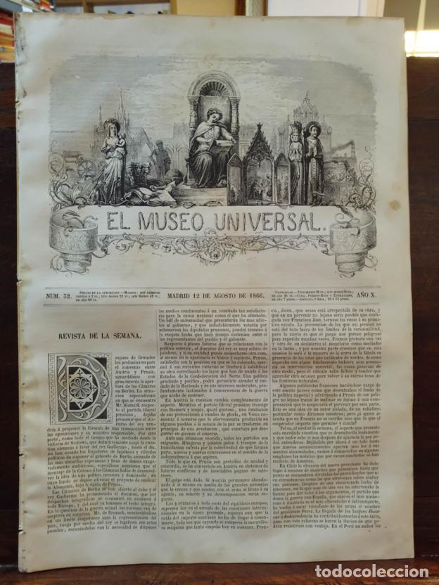 Libros: El museo universal N&ordm;32. 12 de Agosto de 1866 - Foto 1