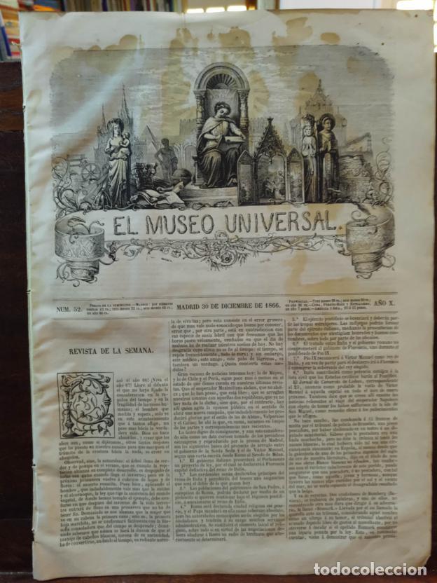 Libros: El museo universal N&ordm;52. 30 de Diciembre de 1866 - Foto 1