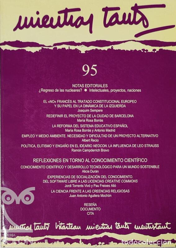Libros: N&uacute;mero 95 Revista Mientras Tanto - Aa. Vv. - Foto 1