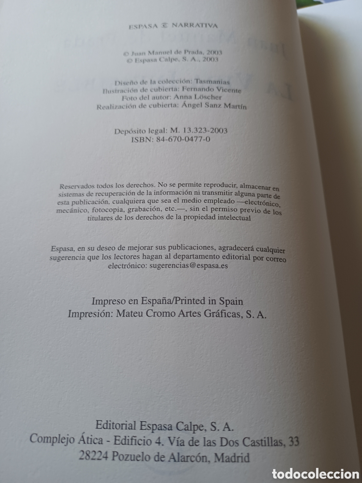 Libros: Barybook C33 . La vida invisible Juan Manuel de Prada Espasa - Foto 4
