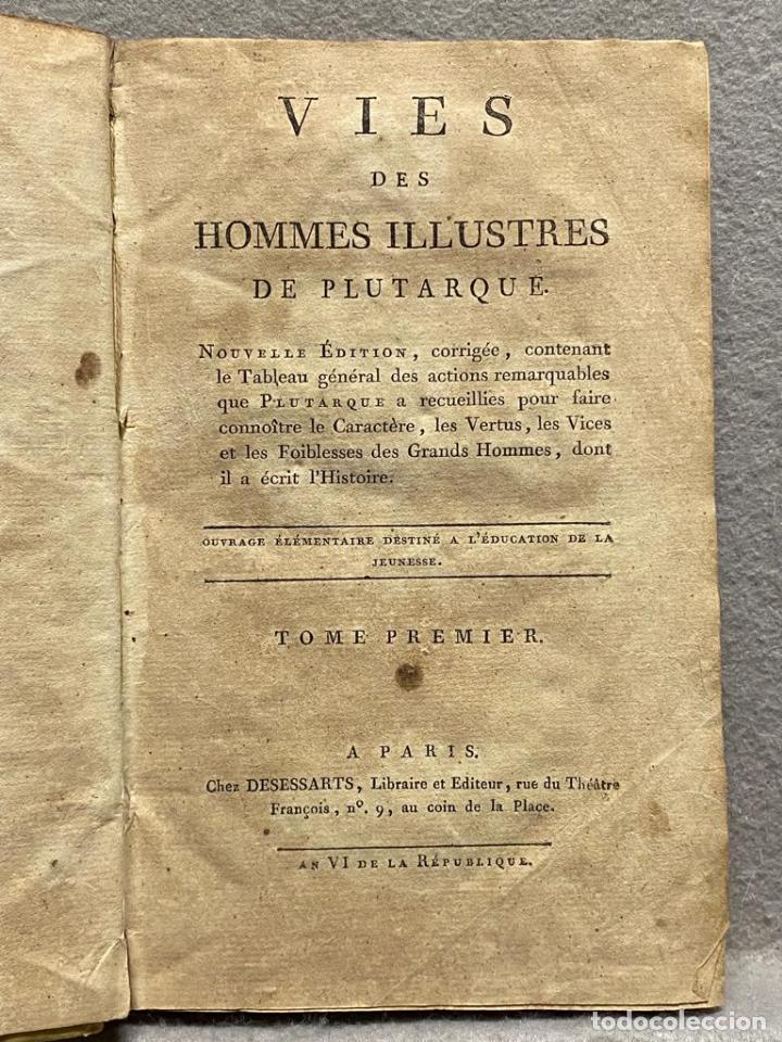 Libros: VIES DES HOMMES ILLUSTRES. 4 tomos. - PLUTARQUE. - Foto 2