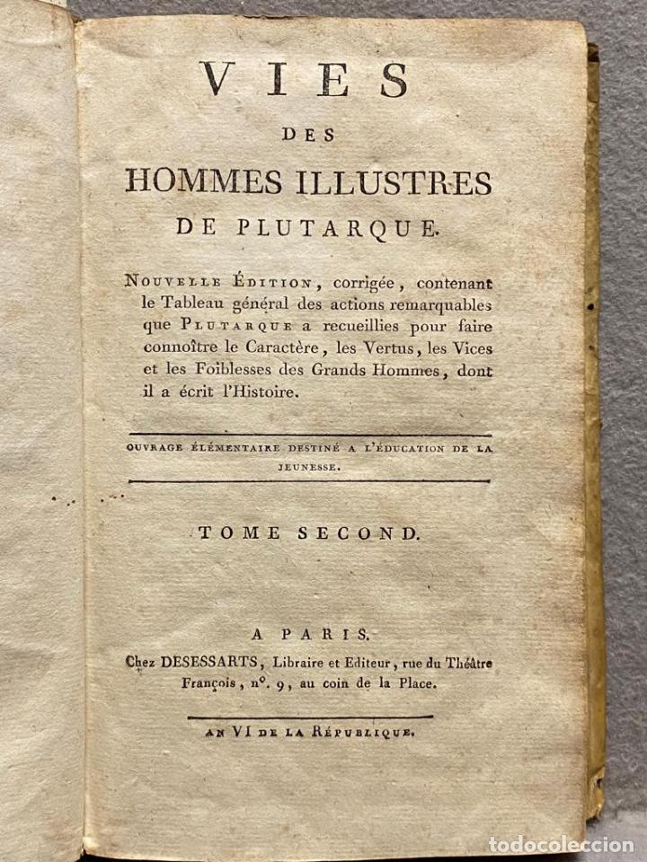 Libros: VIES DES HOMMES ILLUSTRES. 4 tomos. - PLUTARQUE. - Foto 13